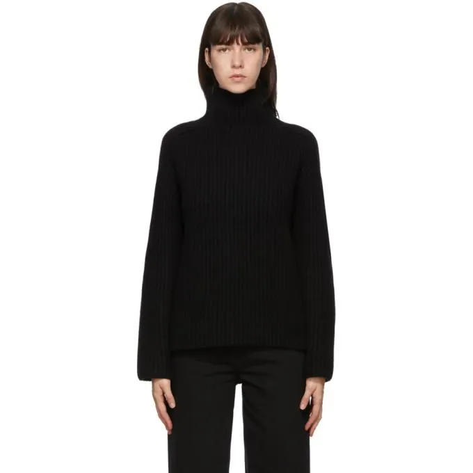 Acne Studios Black Wool Rib Knit Turtleneck
