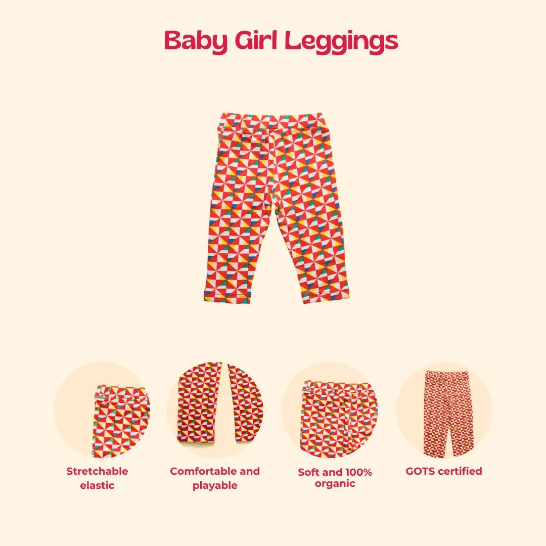 Baby Girl Leggings - Pinwheel Parade