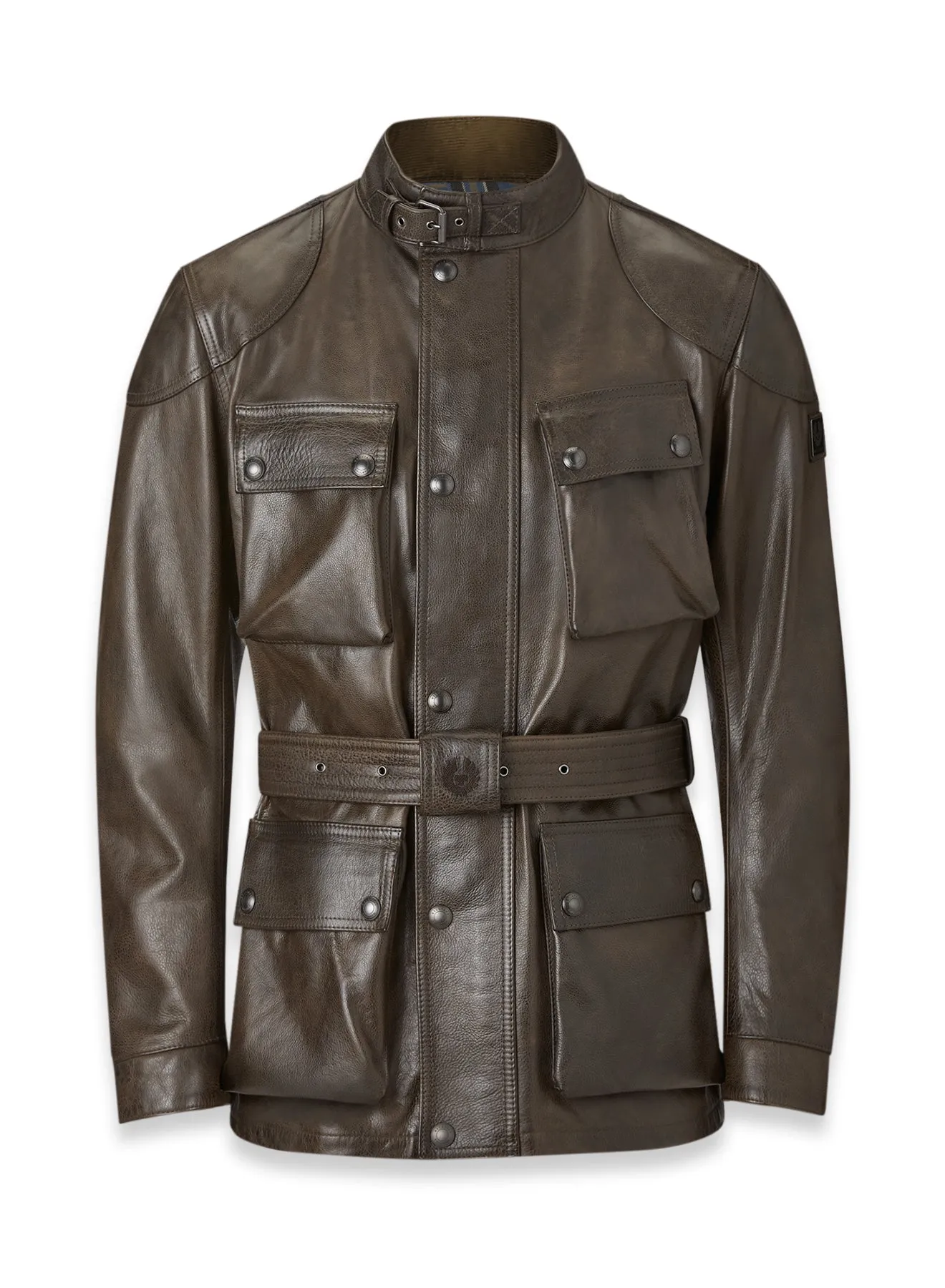 Belstaff Trialmaster Men's Leather Jacket - Dark Olive