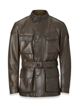 Belstaff Trialmaster Men's Leather Jacket - Dark Olive