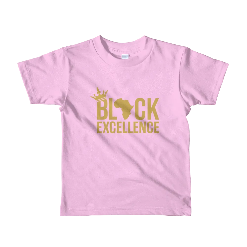 Black Excellence (Gold) Short sleeve kids t-shirt