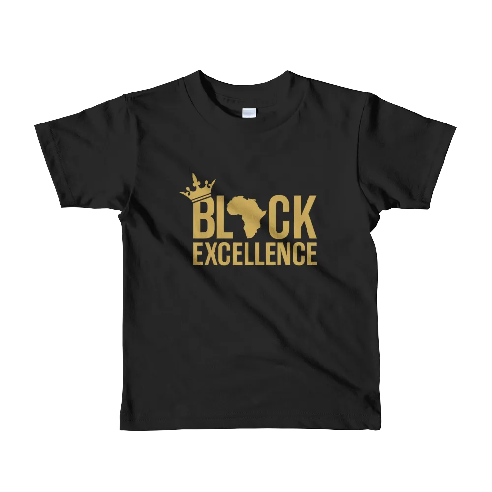Black Excellence (Gold) Short sleeve kids t-shirt