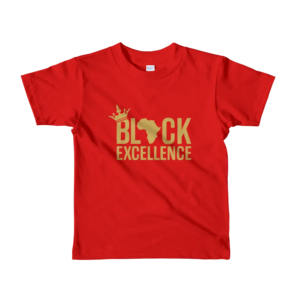 Black Excellence (Gold) Short sleeve kids t-shirt