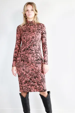 Black on Mulberry Shroomed Bandit Dress