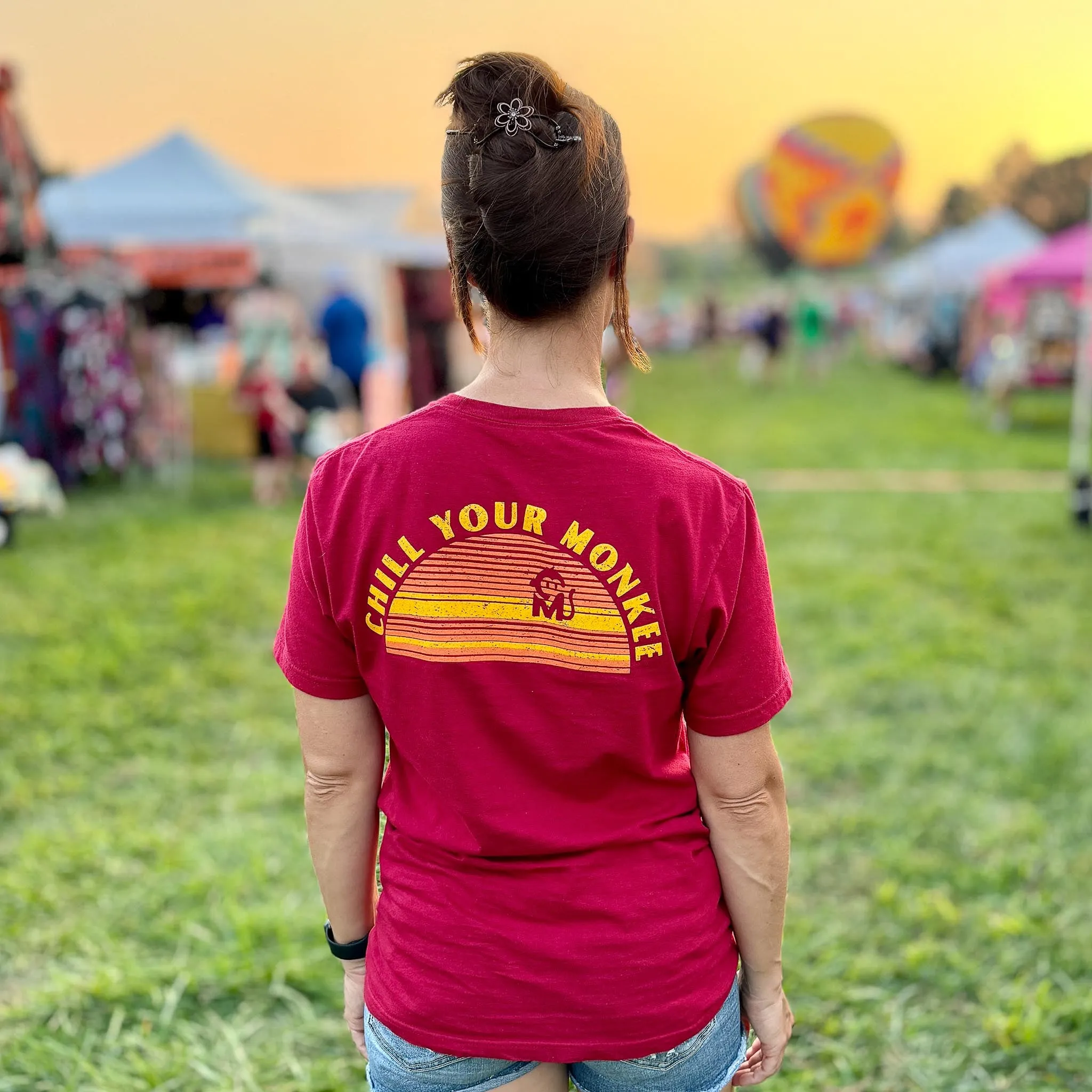 Chill Your Monkee Sunset Graphic Tee