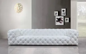 Divani Casa Dexter Transitional White Full Italian Leather 4 Seater Sofa