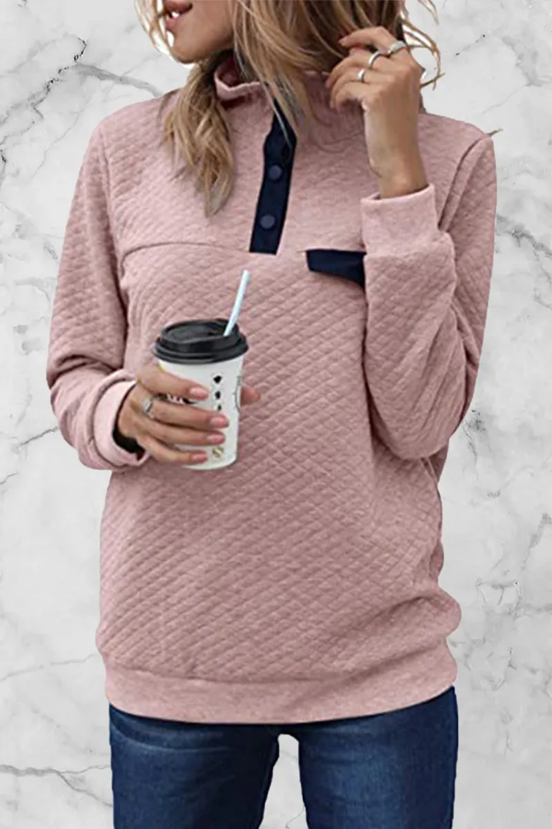 Fashion Casual Solid Patchwork Turtleneck Tops