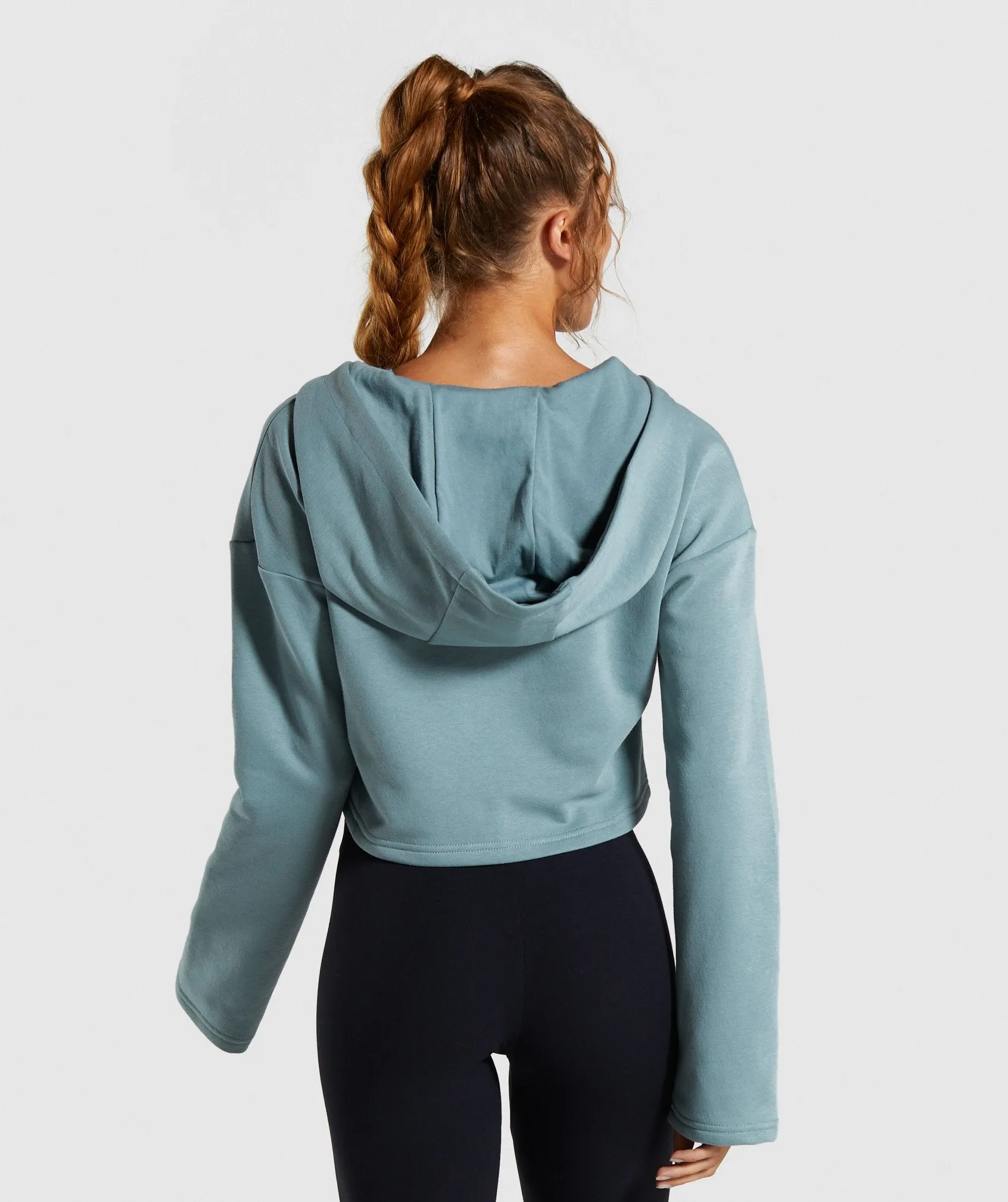 Gymshark Solo Cropped Hoodie - Turquoise
