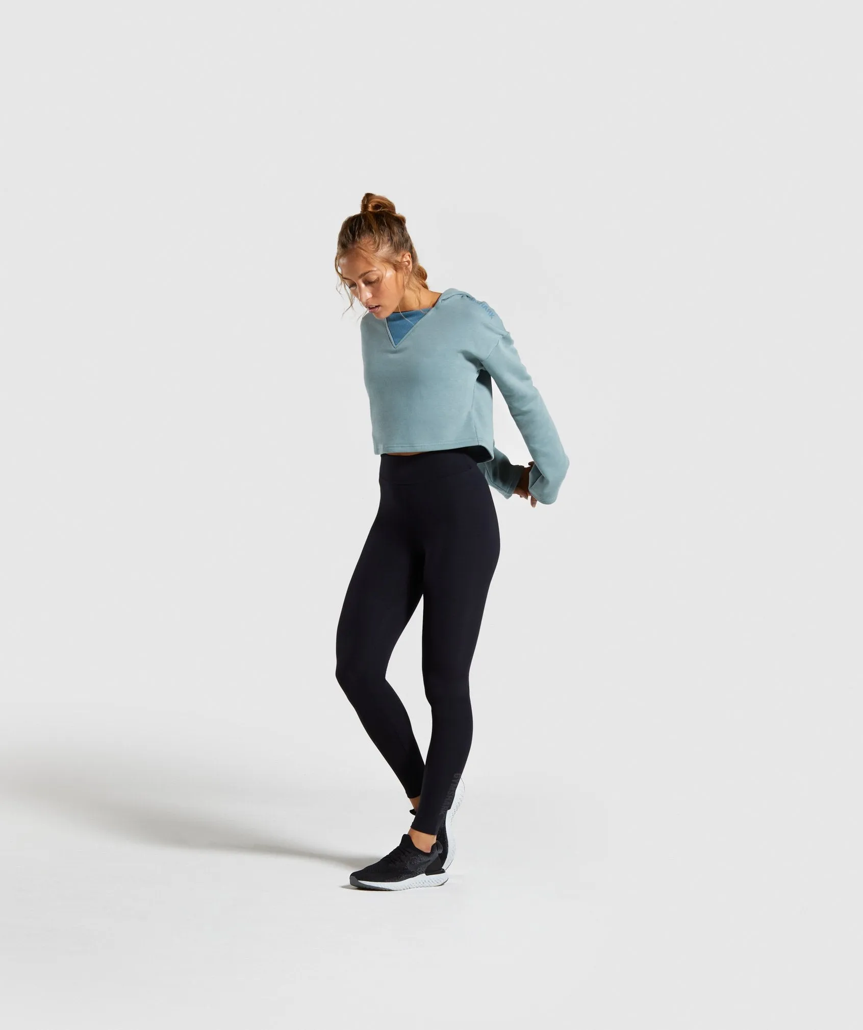 Gymshark Solo Cropped Hoodie - Turquoise