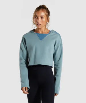 Gymshark Solo Cropped Hoodie - Turquoise