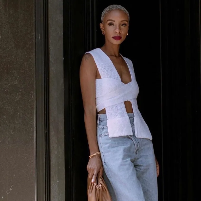 Irregular Knitted Bandage Top