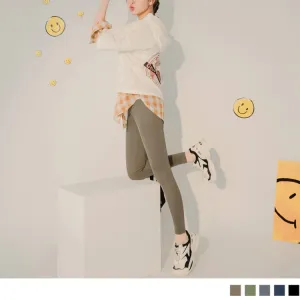 MEDIUM WAIST ELASTIC SKINNY LEGGING PANTS
