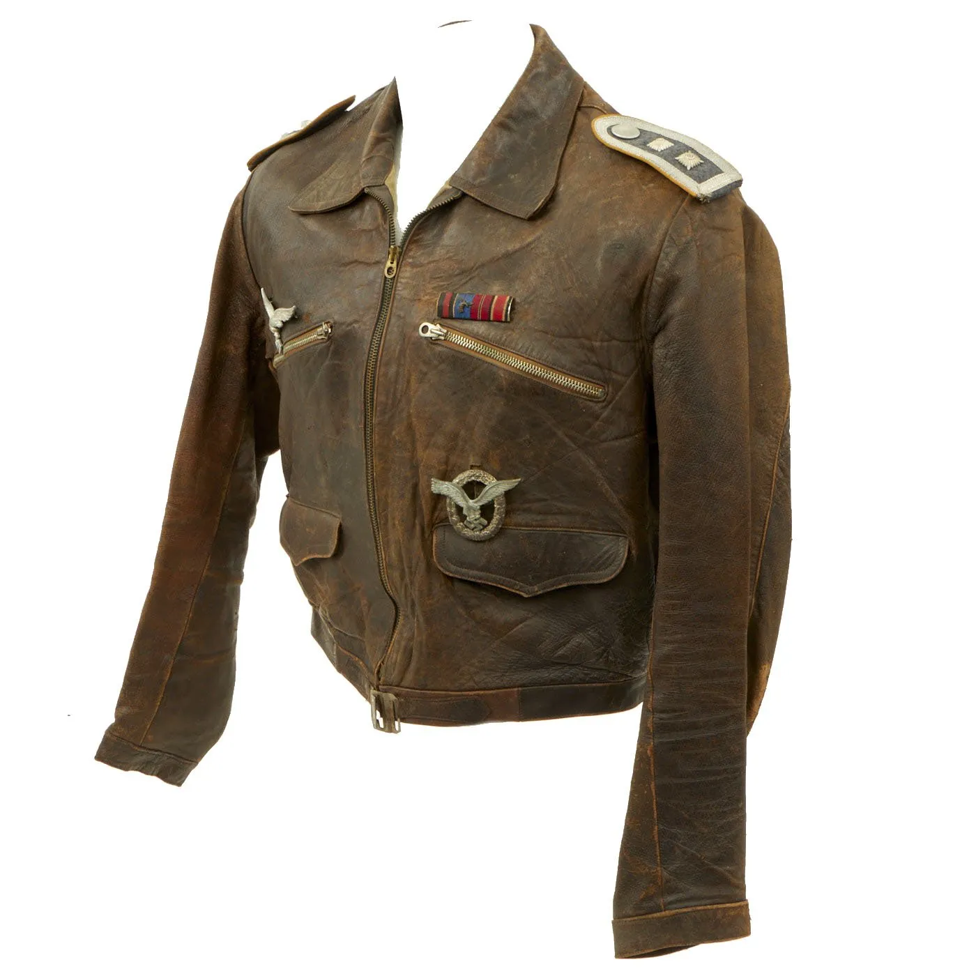Original German WWII Luftwaffe Senior NCO Pilot Leather Flying Jacket