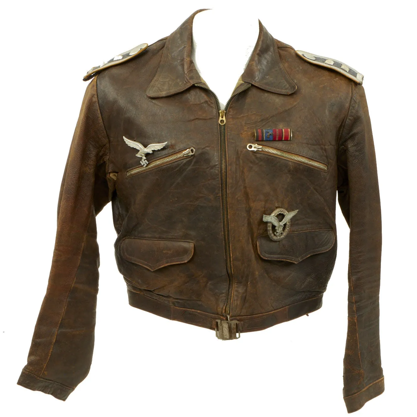 Original German WWII Luftwaffe Senior NCO Pilot Leather Flying Jacket