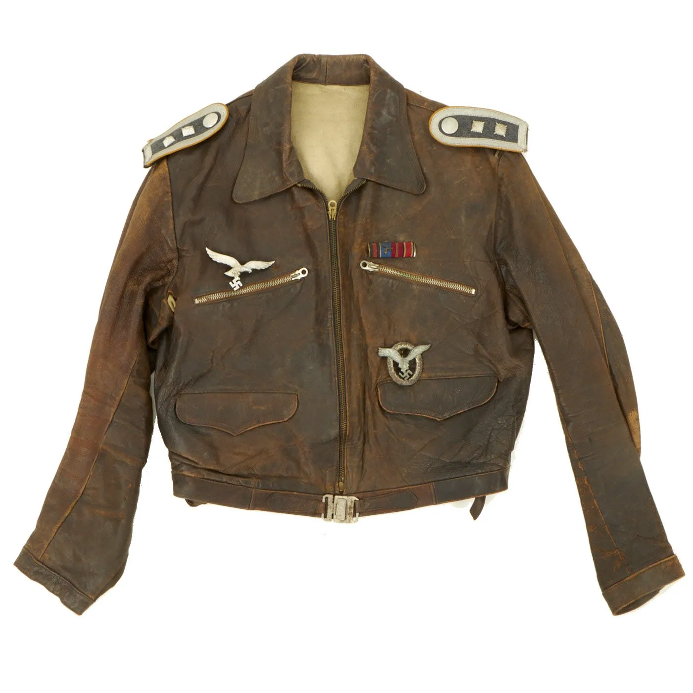 Original German WWII Luftwaffe Senior NCO Pilot Leather Flying Jacket