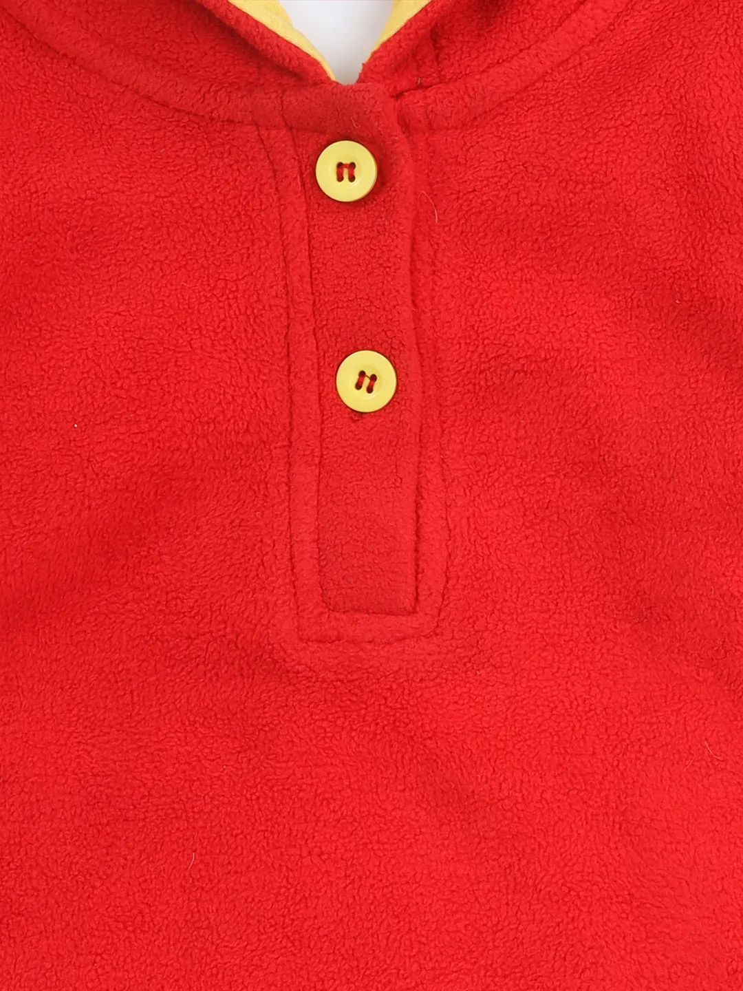 Polar-Fleece Red Hoodie Sweatshirt For Unisex Baby