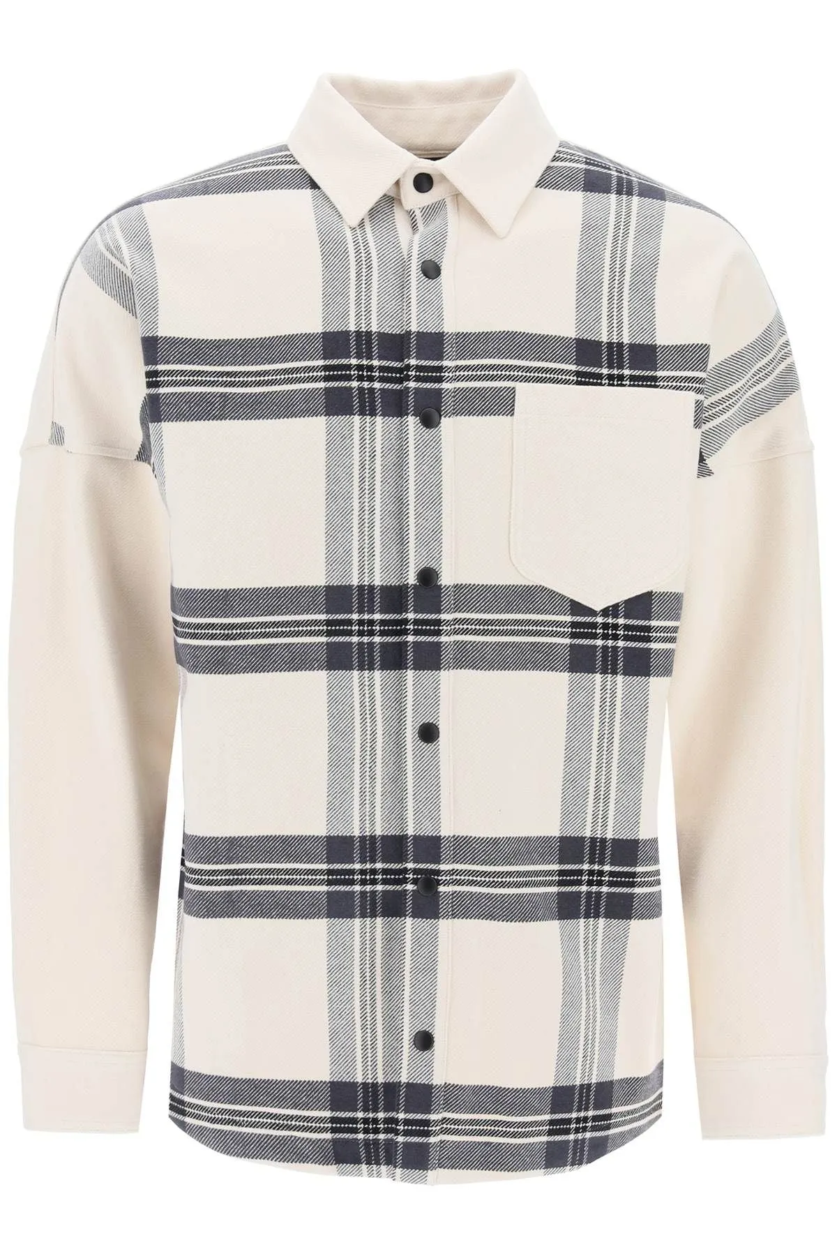 "PLAID OVERSHIRT WITH EMBROIDERED LOGO