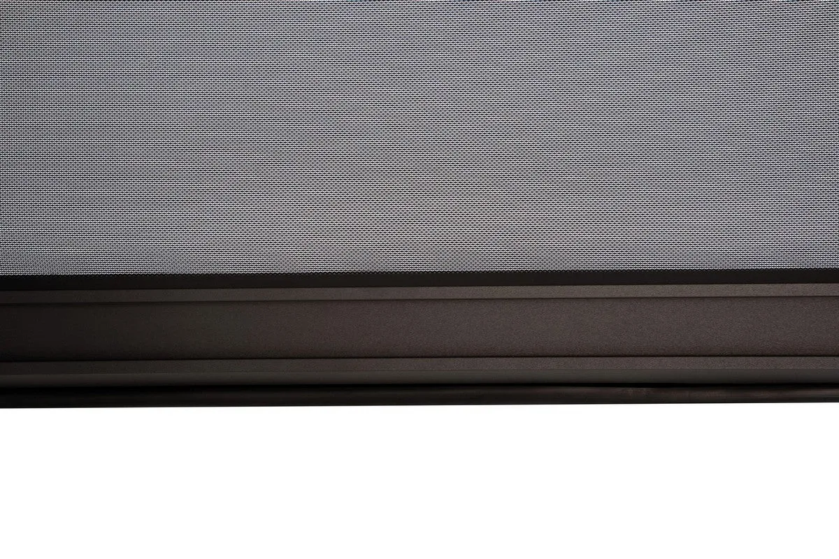 Retractable Pulldown Privacy Screen Charcoal Suits GazeboMate Louvre Gazebos