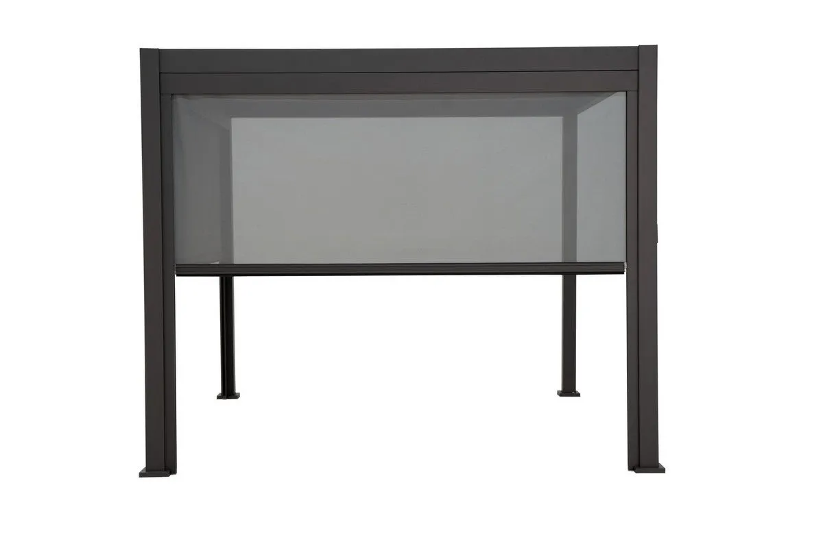 Retractable Pulldown Privacy Screen Charcoal Suits GazeboMate Louvre Gazebos