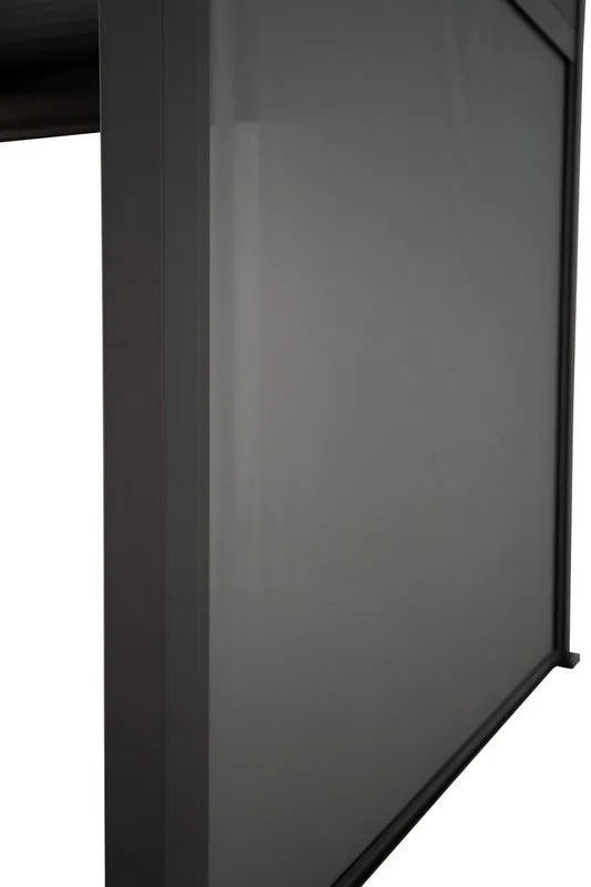 Retractable Pulldown Privacy Screen Charcoal Suits GazeboMate Louvre Gazebos