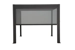 Retractable Pulldown Privacy Screen Charcoal Suits GazeboMate Louvre Gazebos