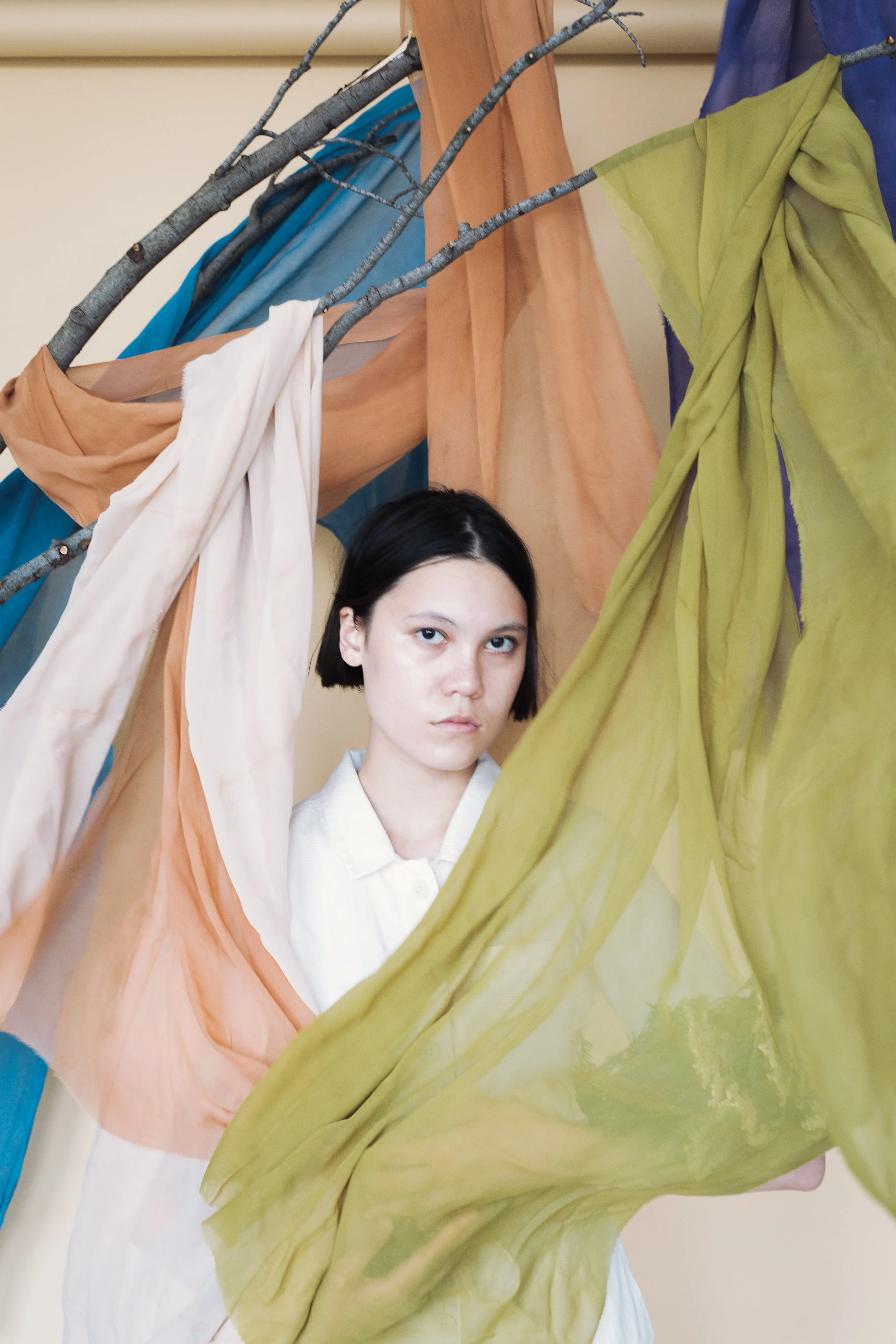 Rust Silk Chiffon Styling Cloth