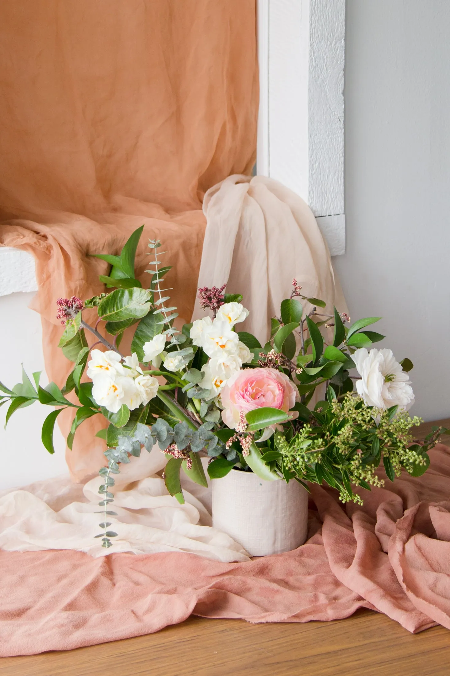 Rust Silk Chiffon Styling Cloth