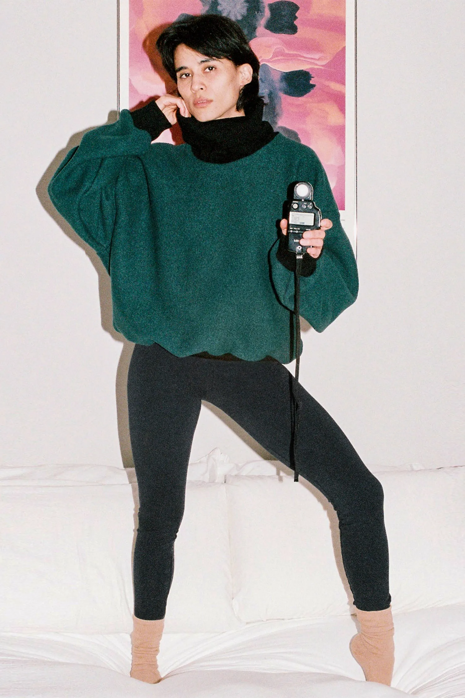 RWHR313 - Wool Turtleneck Sweater with Heavy Cotton Rib