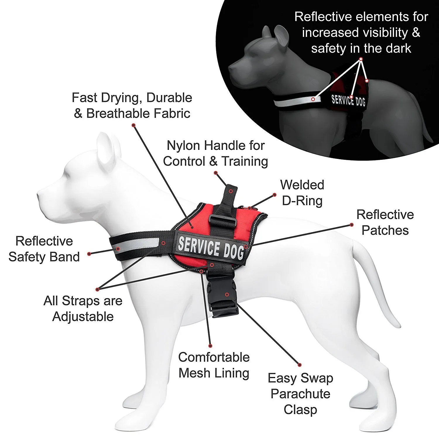 Service Dog Harness Blue