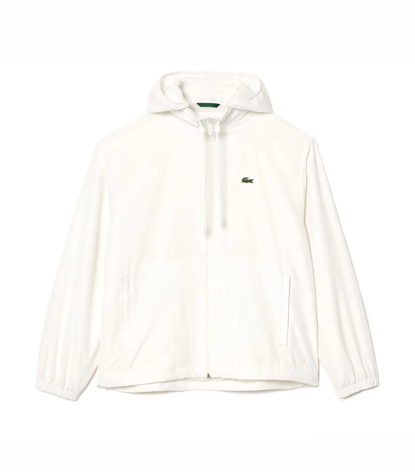 Short Showerproof Jacket with Removable Hood Flour