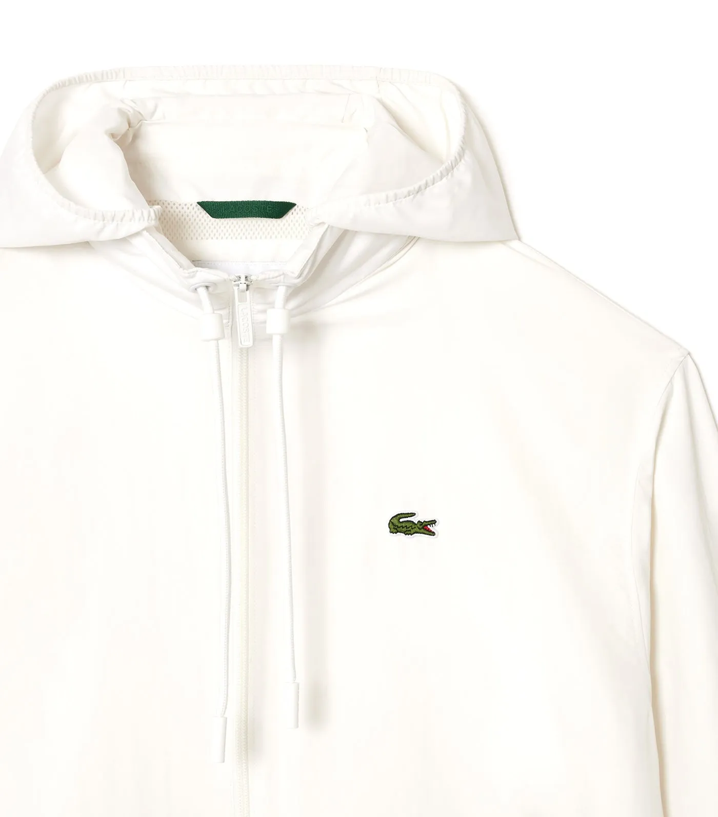Short Showerproof Jacket with Removable Hood Flour