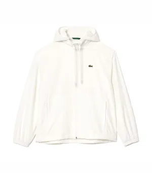 Short Showerproof Jacket with Removable Hood Flour