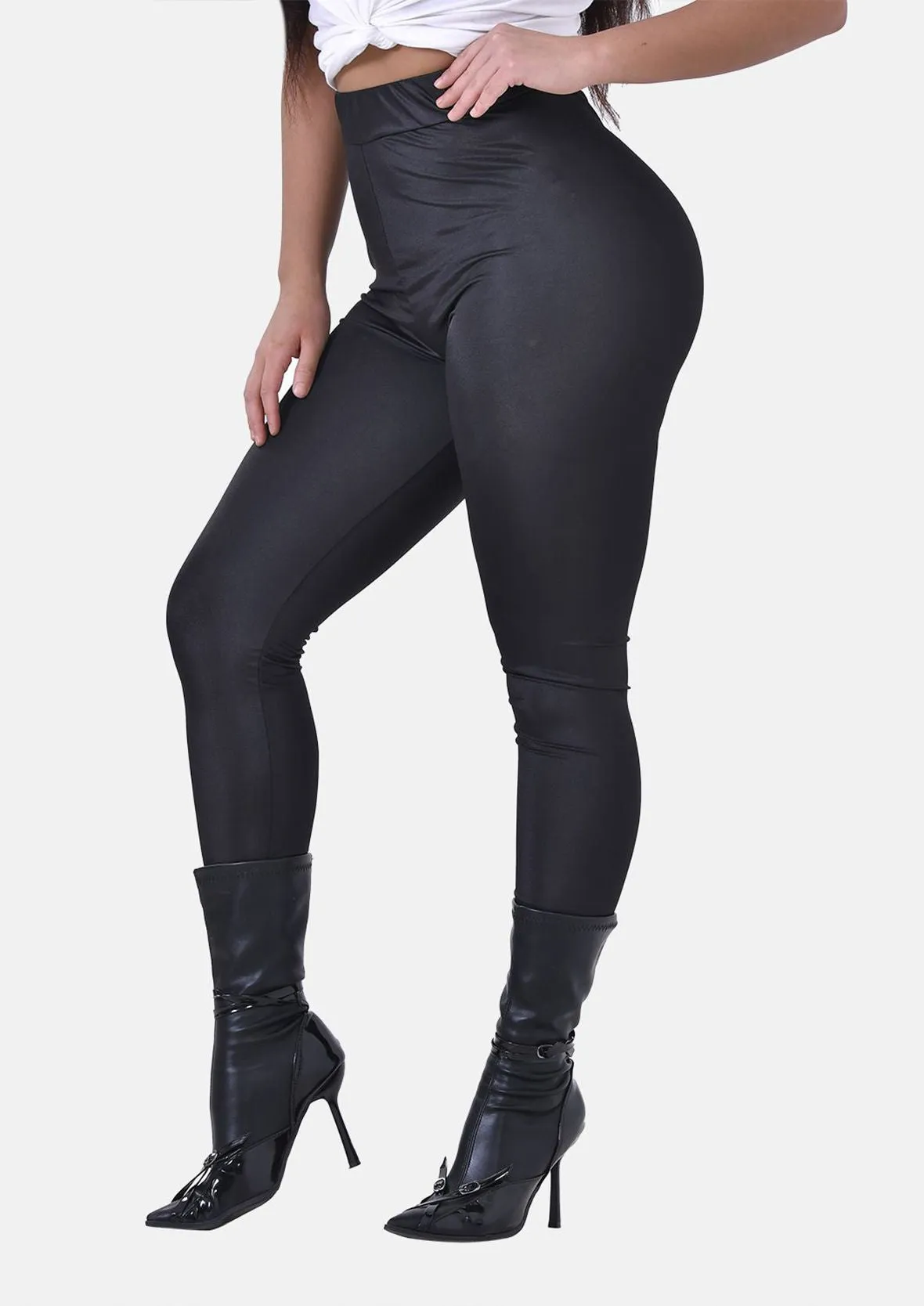 Shiny Slim Fit Leggings for a Stylish Look