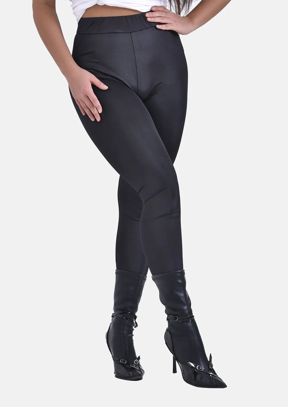 Shiny Slim Fit Leggings for a Stylish Look