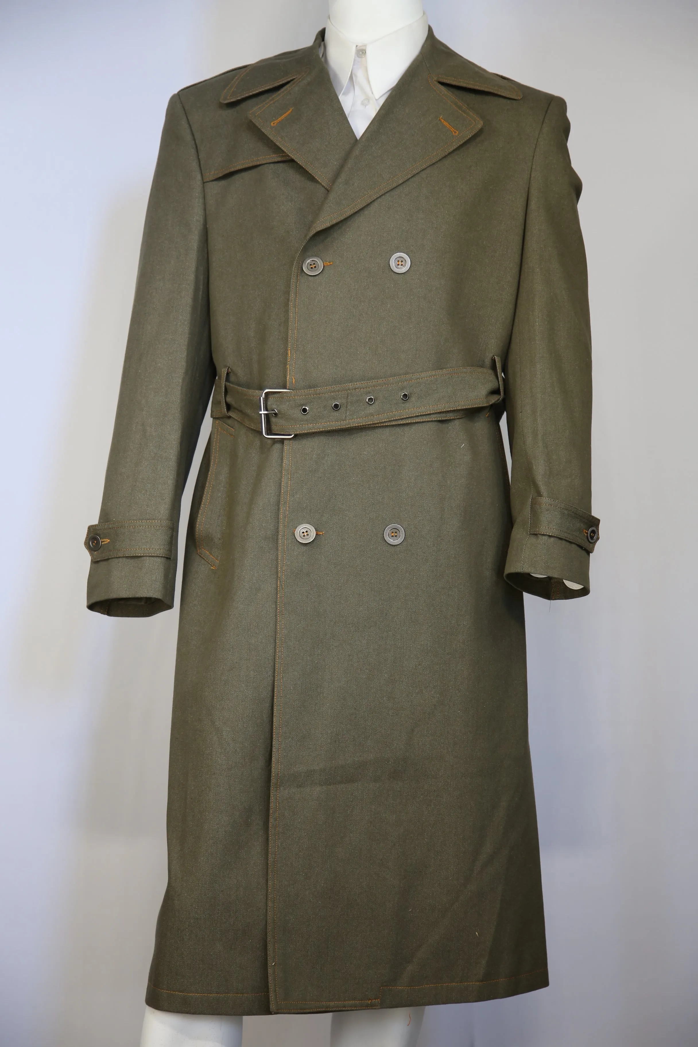 Stylish Trench Collar Double Breasted Denim 1pc  Long Zoot Suit Set
