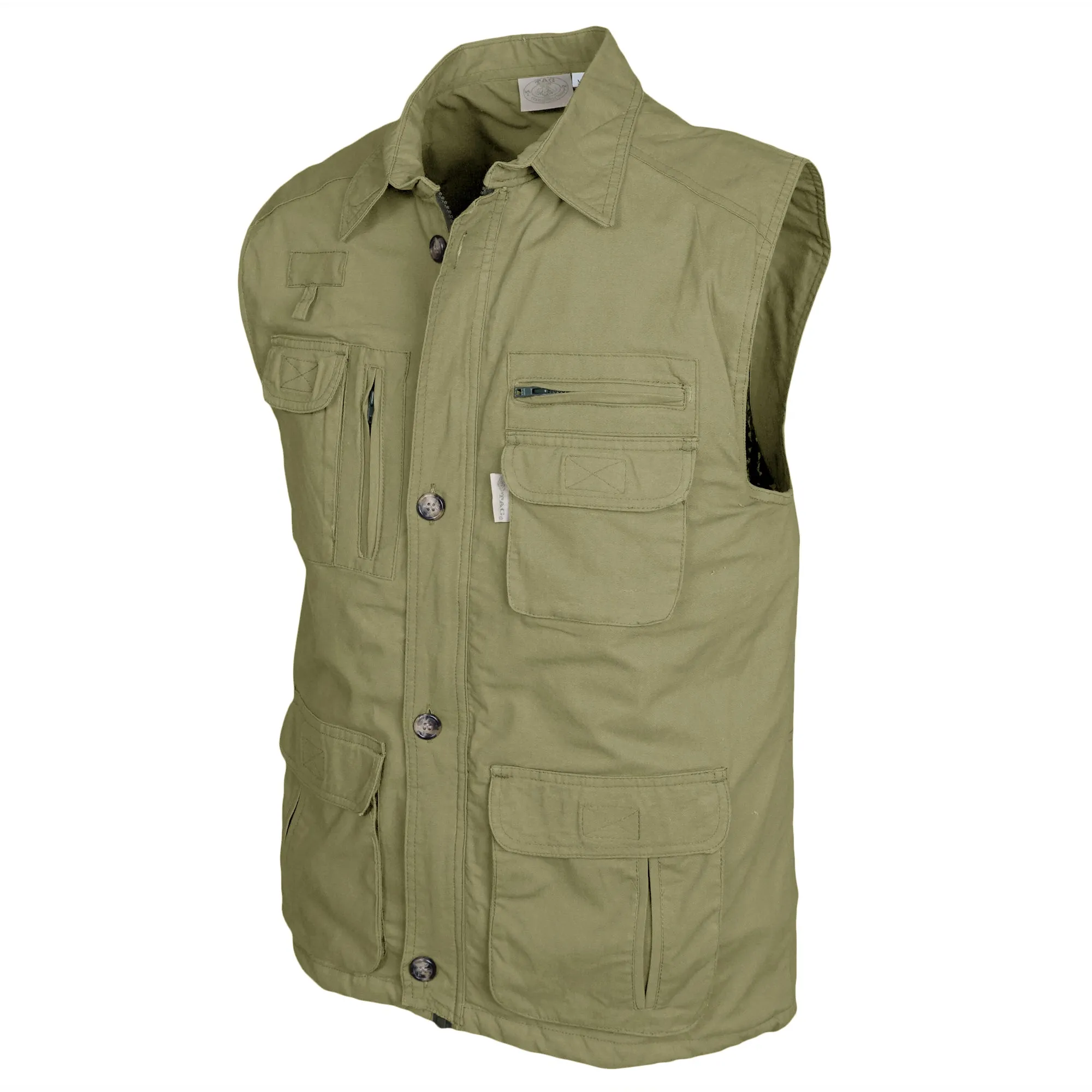 Tag Safari Travel Vest for Men, 100% Cotton, Utility, Multi Pocket, Perfect for Hunting Games