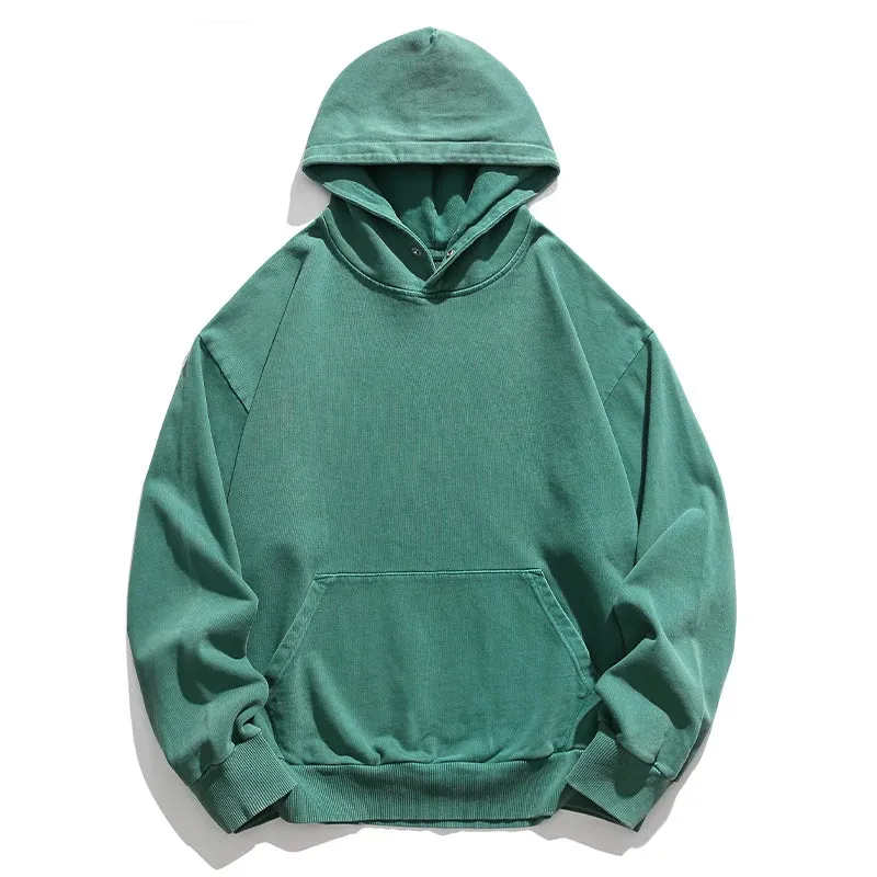 Vintage Distress Hoodies For Men - High Quality - Double Yarn - Korean Streetwear
