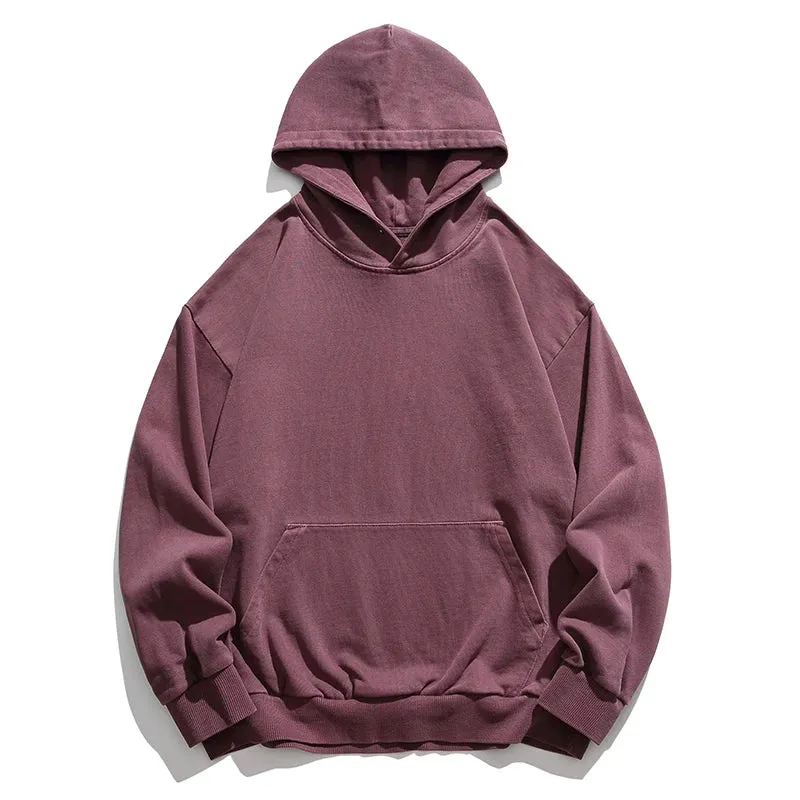 Vintage Distress Hoodies For Men - High Quality - Double Yarn - Korean Streetwear