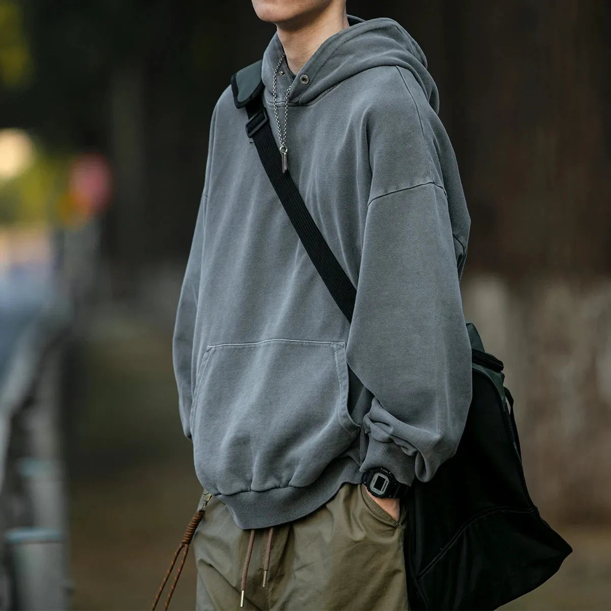 Vintage Distress Hoodies For Men - High Quality - Double Yarn - Korean Streetwear