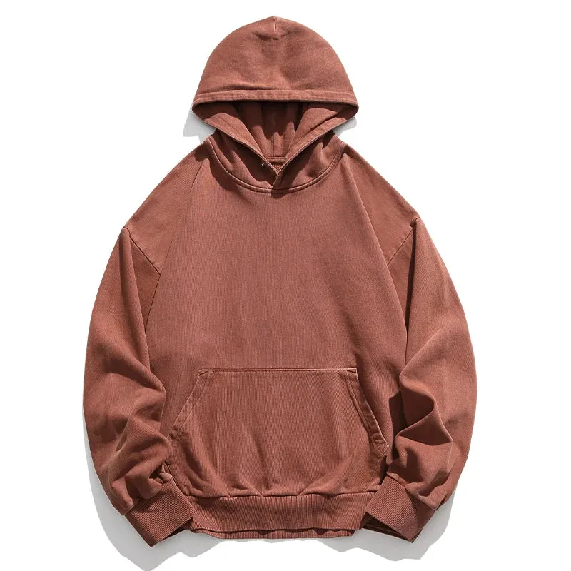 Vintage Distress Hoodies For Men - High Quality - Double Yarn - Korean Streetwear