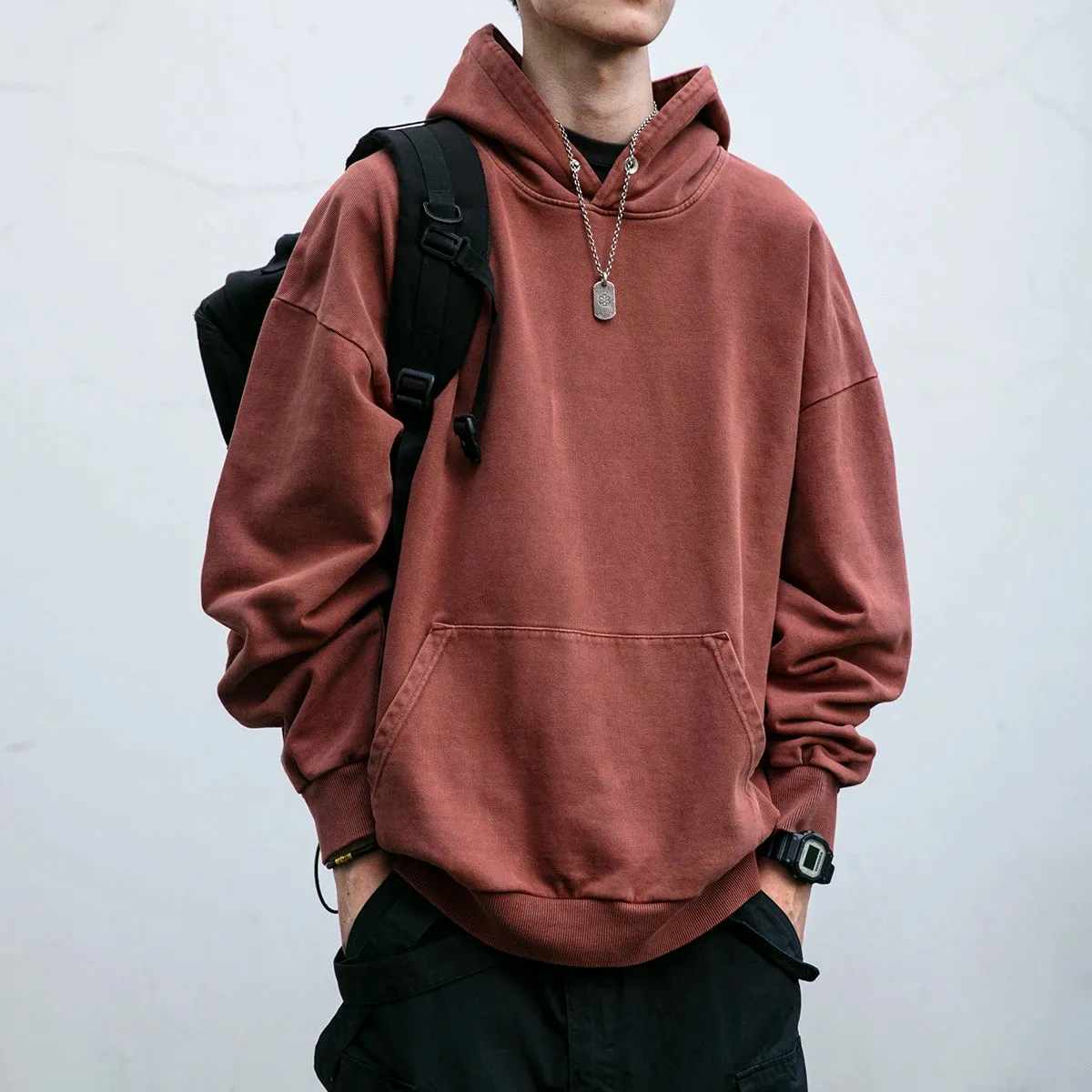 Vintage Distress Hoodies For Men - High Quality - Double Yarn - Korean Streetwear