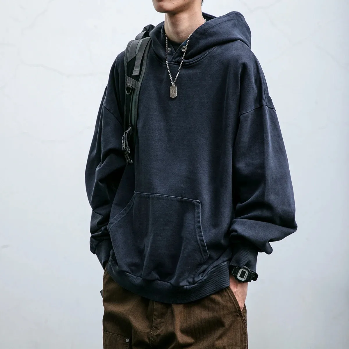 Vintage Distress Hoodies For Men - High Quality - Double Yarn - Korean Streetwear