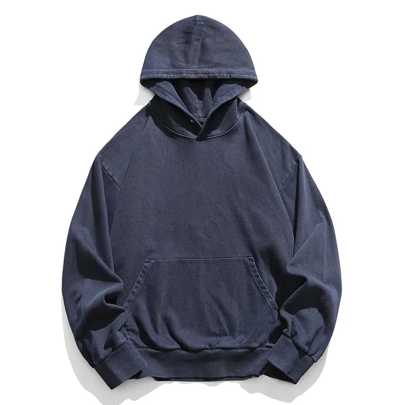 Vintage Distress Hoodies For Men - High Quality - Double Yarn - Korean Streetwear
