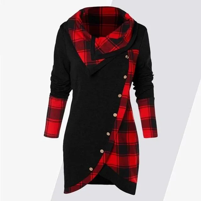 Women Casual Long Sleeve Asymmetrical Tops