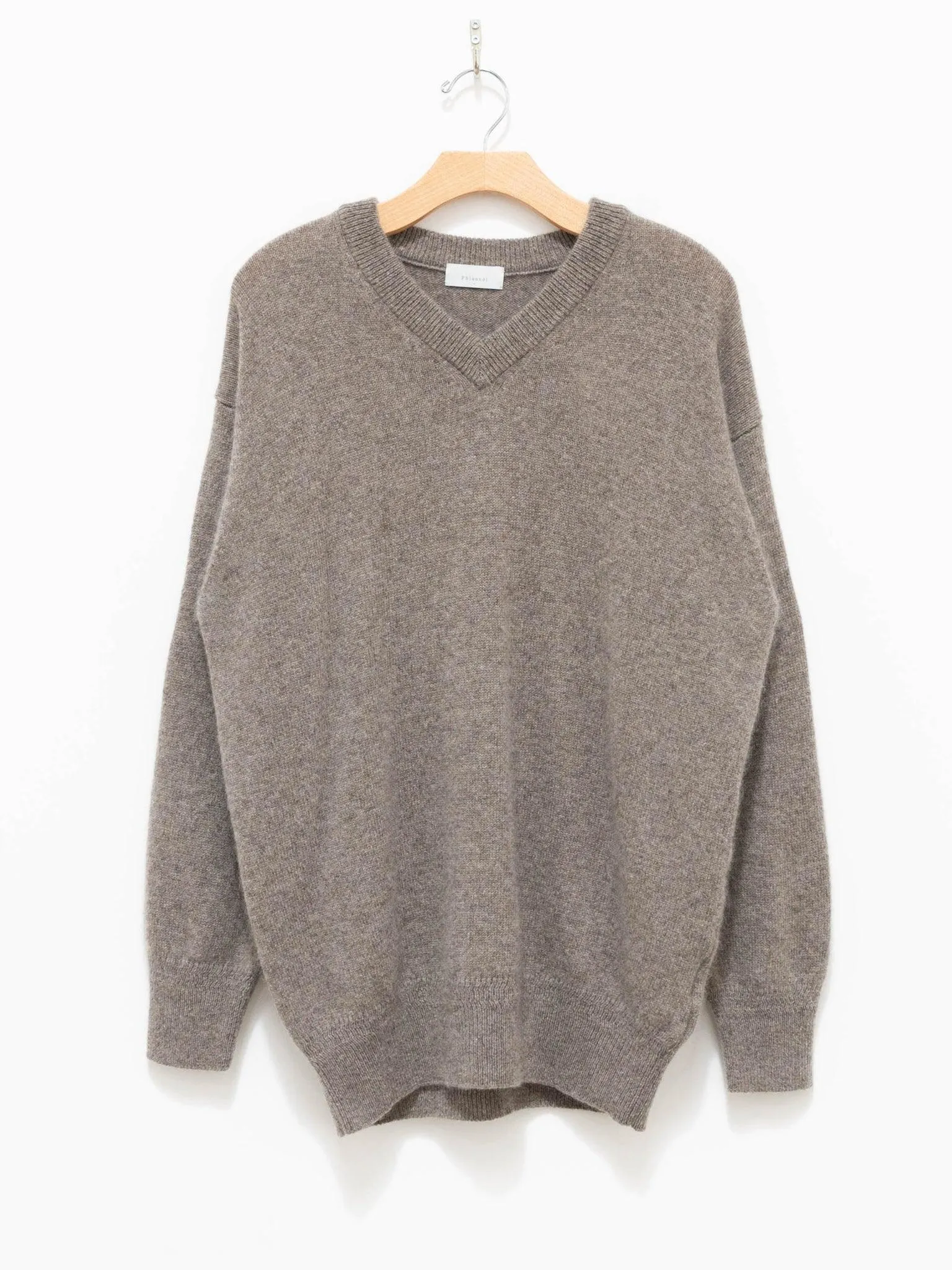 Wool Yak V-Neck Knit - Beige