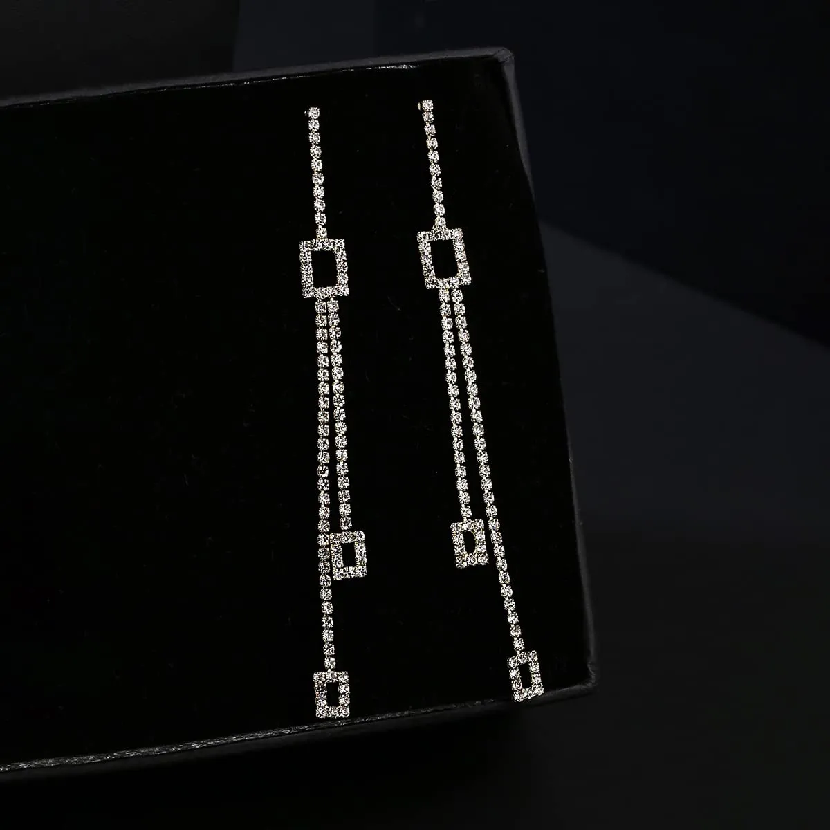 Yellow Chimes Earrings For Women Gold Tone Crystal Studded Long Elegant Chain Dangler Earrings For Women and Girls